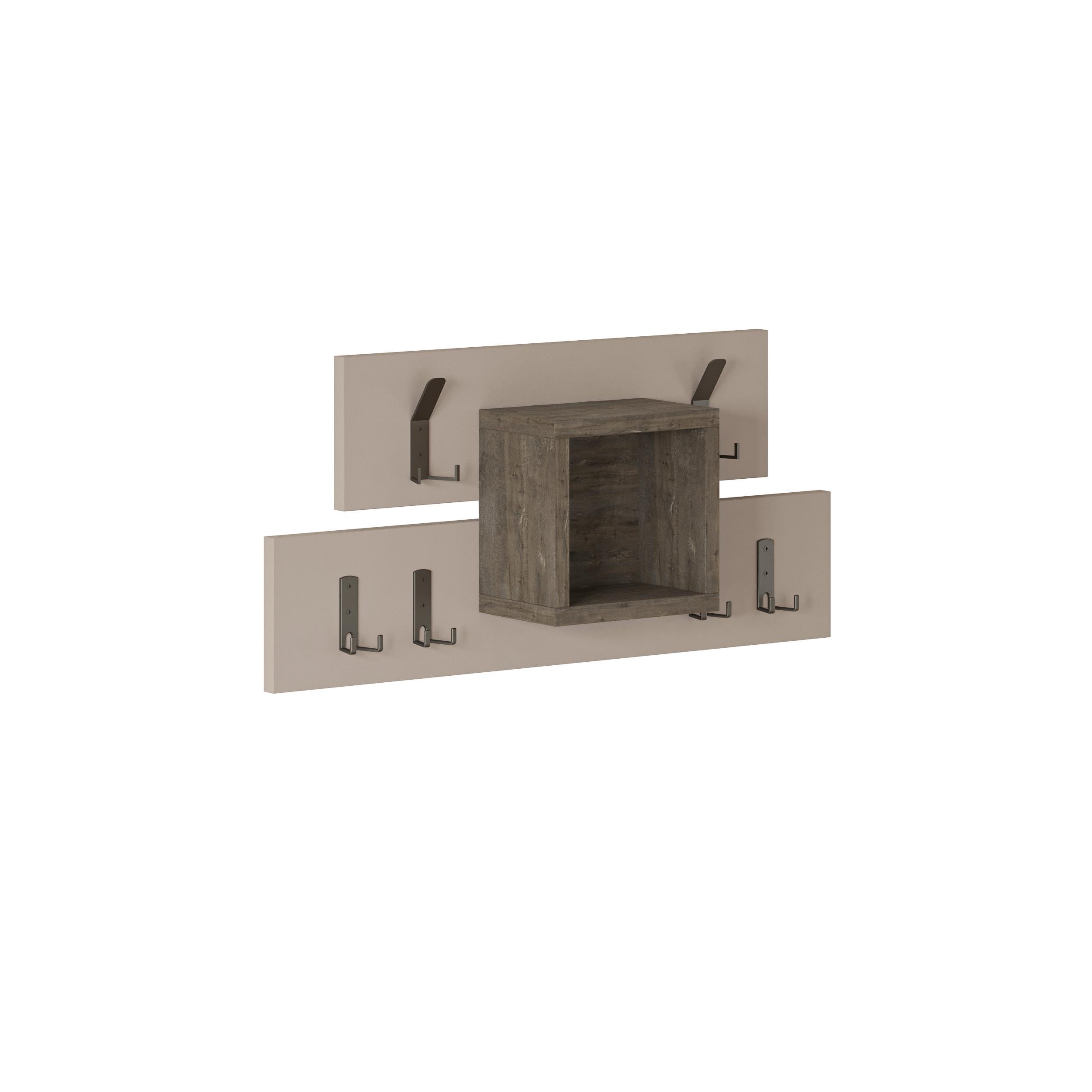 Wandgarderobe Lumina Dunkelbraun/mokka B: 68 Cm - Dunkelbraun/Mokka, Design, Holzwerkstoff/Metall (68/32/13cm) - Livetastic