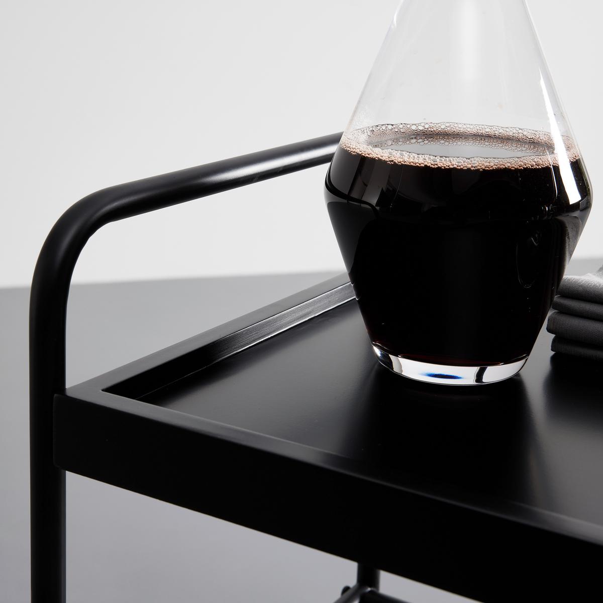 Servírovací vozík GIORGIA - čierna/farba duba, Modern, kov/drevo (70/79/34cm) - Bessagi Home