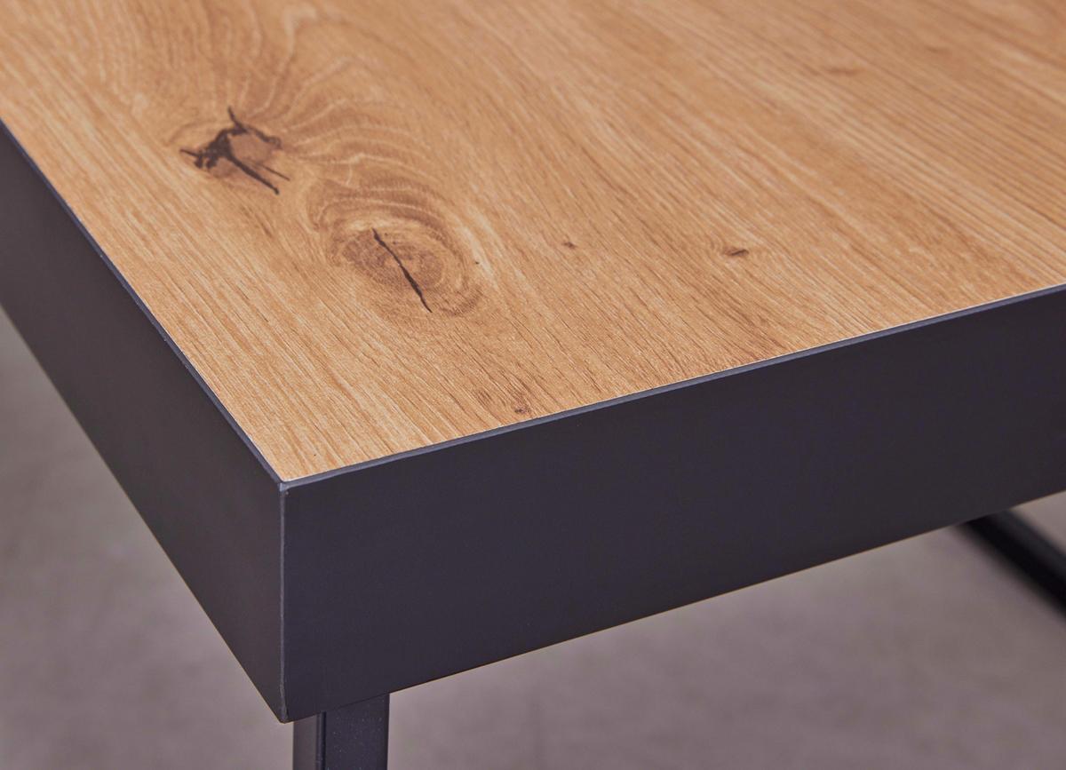 Couchtisch Passione - Schwarz/Eiche Artisan, Design, Holzwerkstoff/Metall (90/55/40cm) - Livetastic