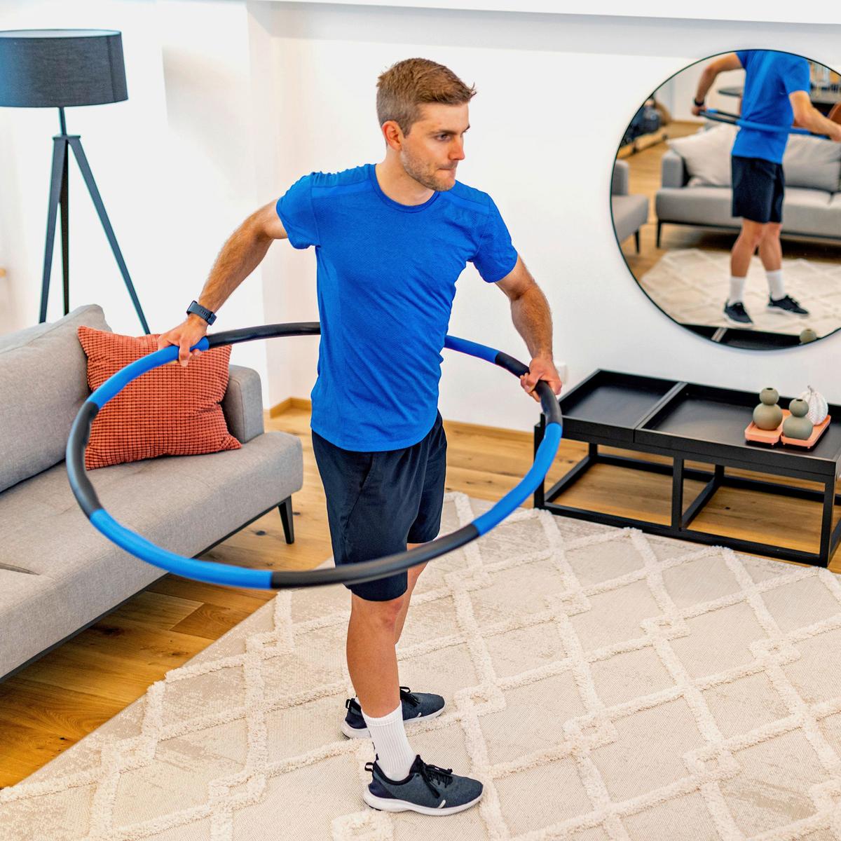 Hula-Hoop-Fitness-Reifen Fitness Hoop 1.2 Blau/Schwarz - Blau/Schwarz, KONVENTIONELL, Kunststoff (75 - 98cm)