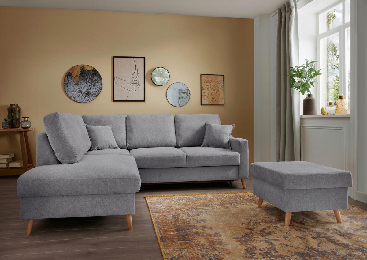 Ecksofa Valentina Dunkelgrau S: 200x230 Cm - Dunkelgrau/Naturfarben, KONVENTIONELL, Textil (200/230cm) - Livetastic