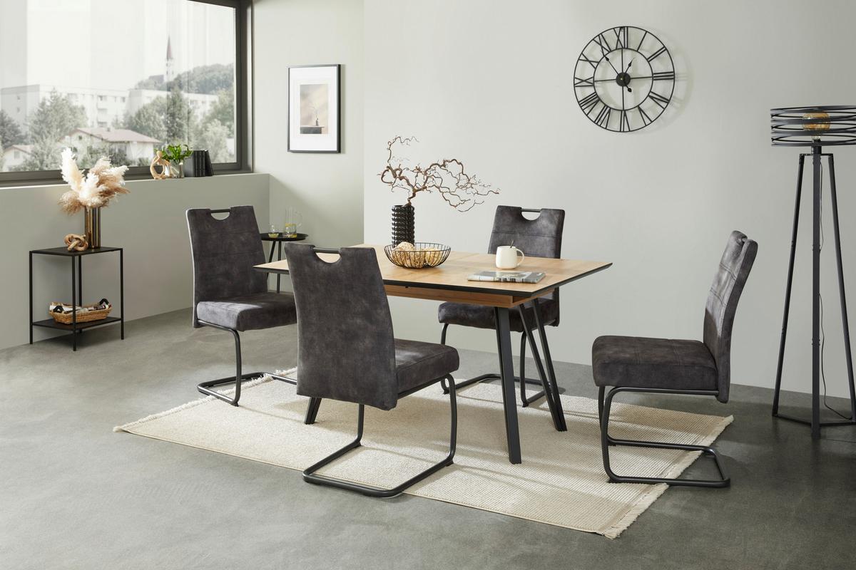 Ausziehtisch Vicky 140 Az Giga-S - Schwarz, KONVENTIONELL, Holzwerkstoff/Metall (140/75/90cm)