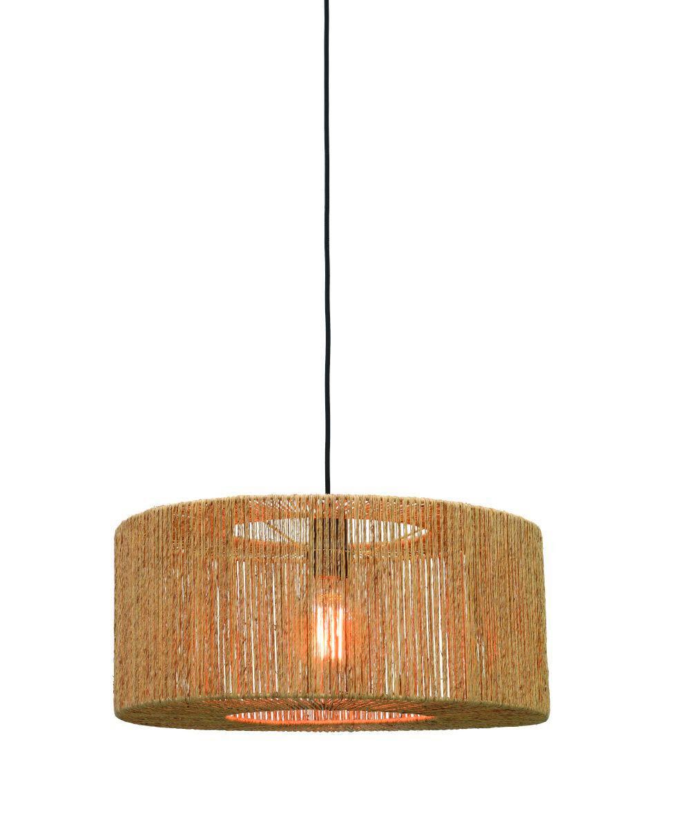 Hängeleuchte Iguazu H: 35 cm 1-Flammig höhenverstellbar - Hellbraun/Schwarz, Natur, Naturmaterialien/Kunststoff (52/35cm) - Good & Mojo
