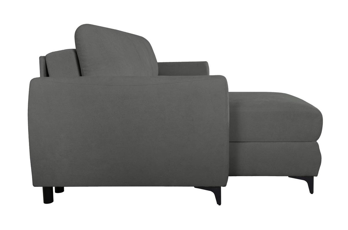 Ecksofa Moli, Dunkelgrau S: 236x148 cm - Dunkelgrau/Schwarz, Design, Textil (236/148cm) - MID.YOU