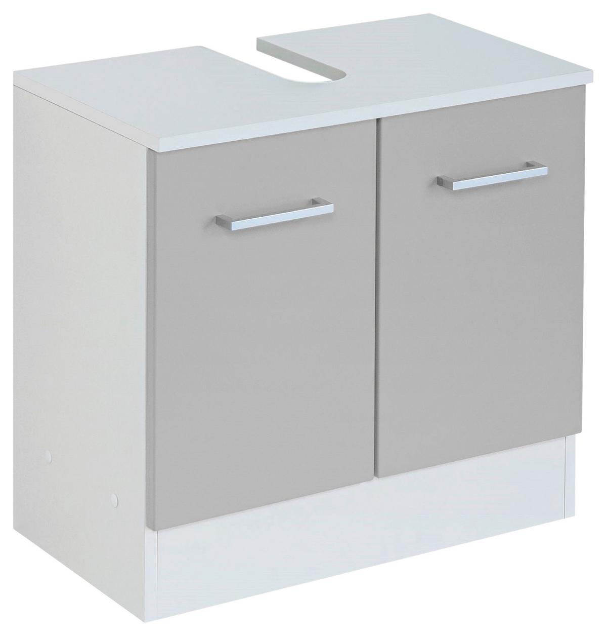 Waschbeckenunterschrank Riga Hellgrau/weiß B: 60 Cm - Hellgrau/Weiß, MODERN, Holzwerkstoff (60cm) - Held