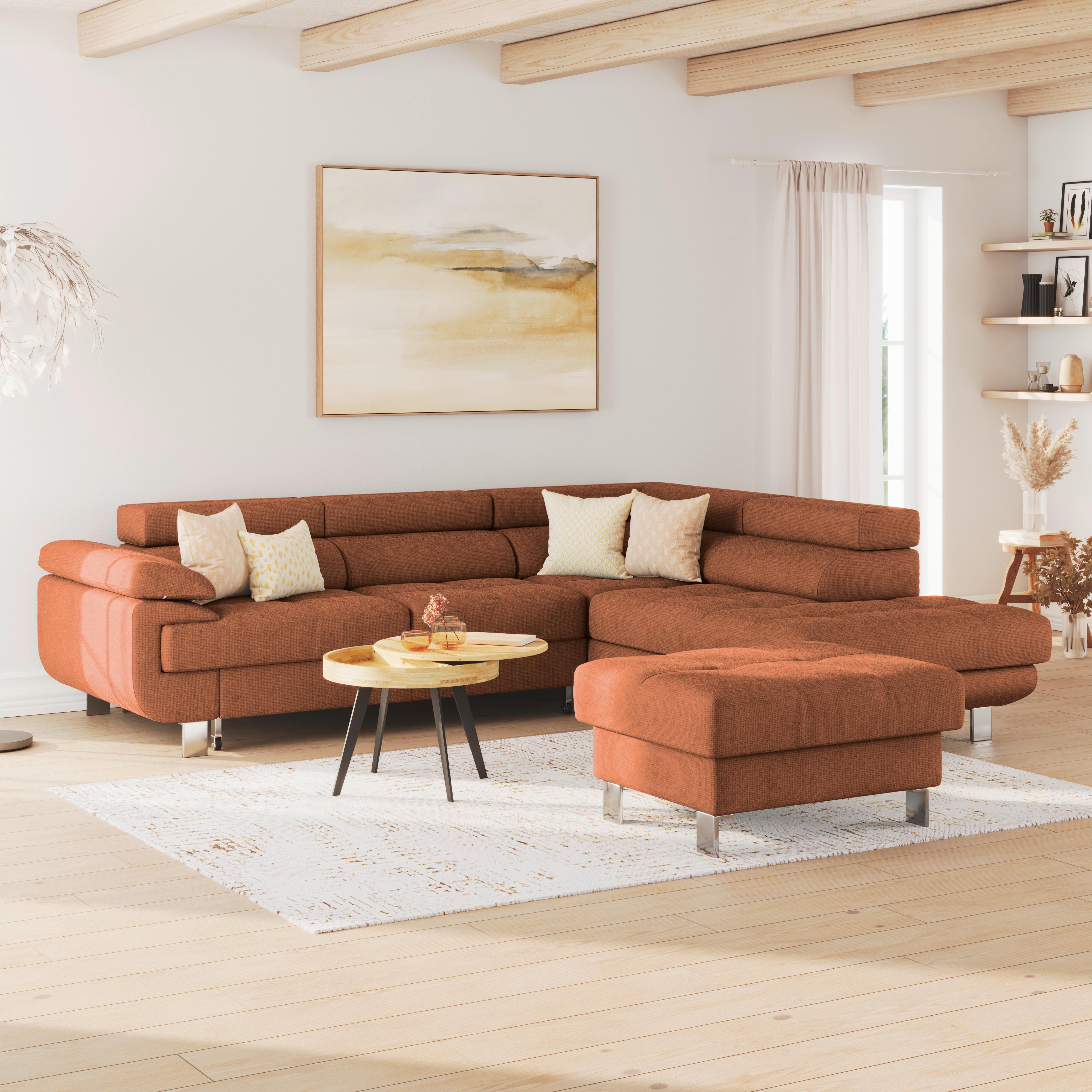 Hocker Savona - Rostfarben, MODERN, Textil (90/44/73cm) - Ondega
