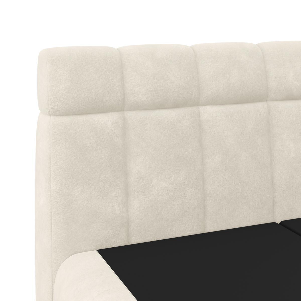 Boxspringbett Nobu O. Matratze Champagner, Lf: 160x200 Cm - Champagner/Schwarz, Trend, Holz/Textil (160/200cm)