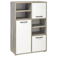 Vysoká komoda MOON - hnedá/sivá, Modern, kompozitné drevo/plast (95/146/46cm) - MID.YOU