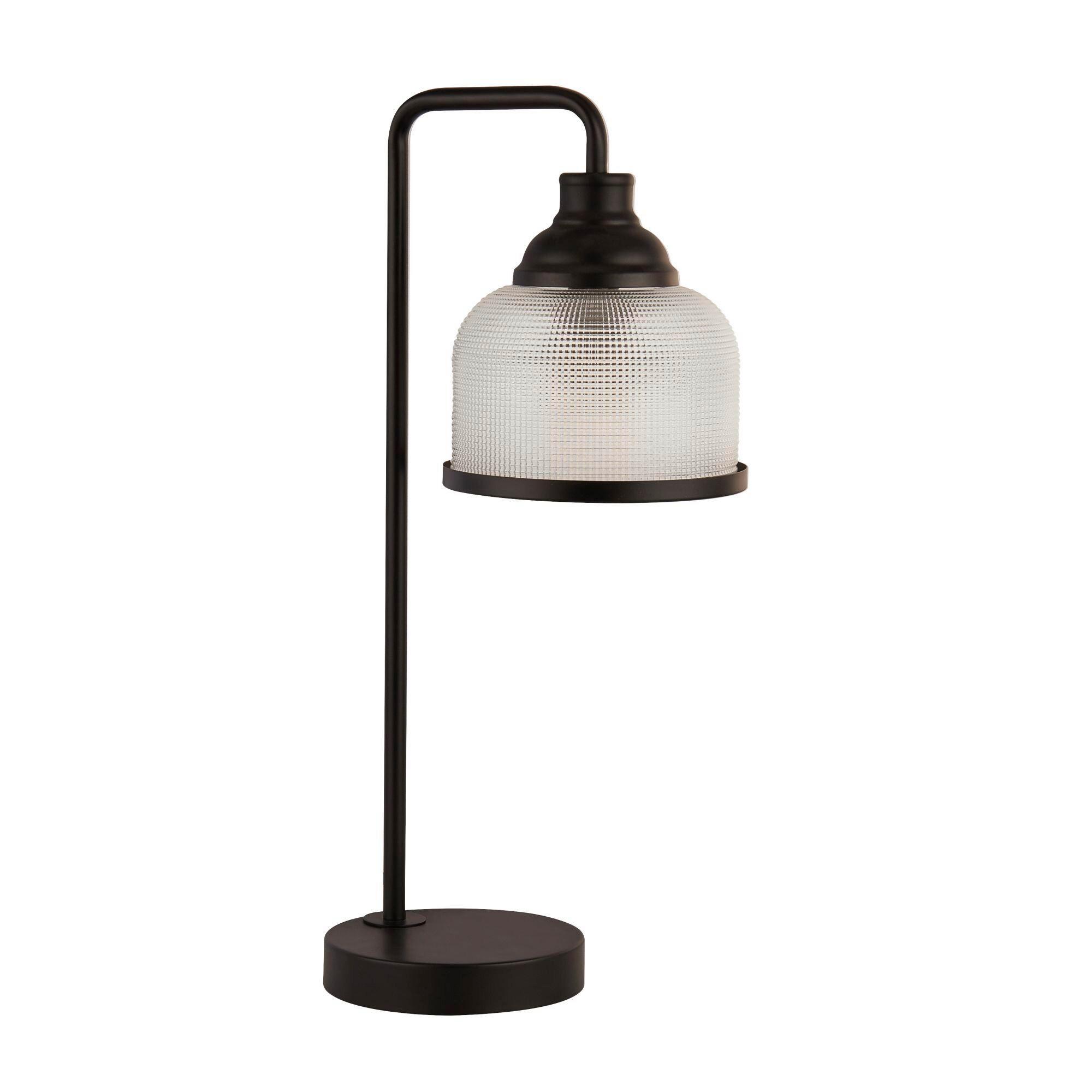 Tischleuchte Eu1351-1bk - Klar/Schwarz, Basics, Glas/Metall (15/45cm)