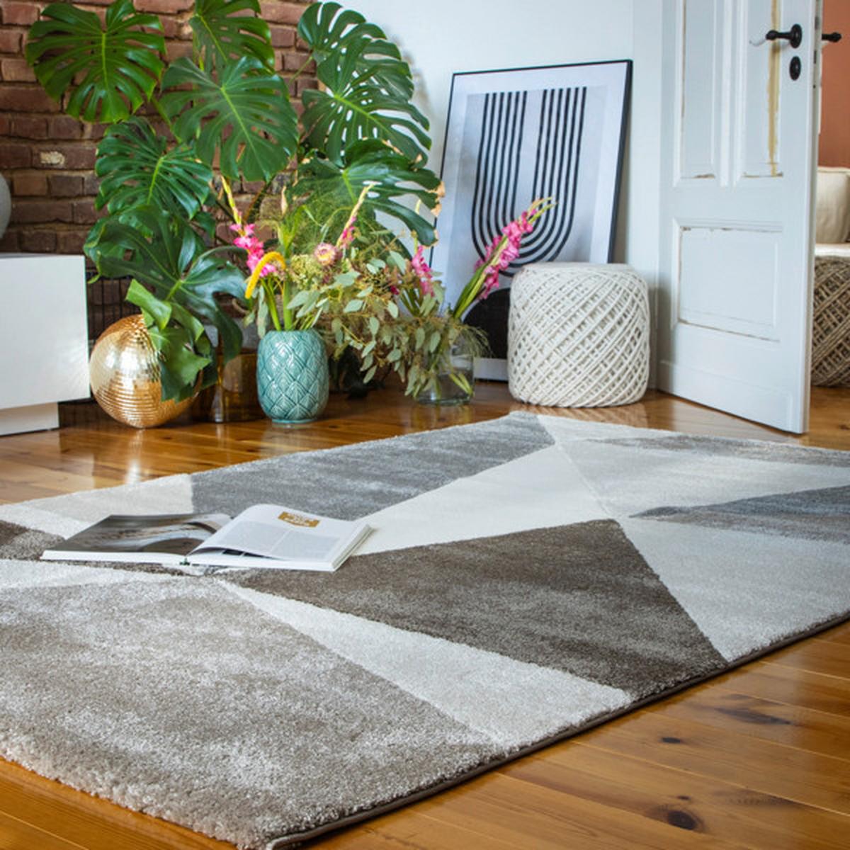 Hochflorteppich My Canyon 974 - Taupe, Basics, Textil (120/170cm) - Obsession