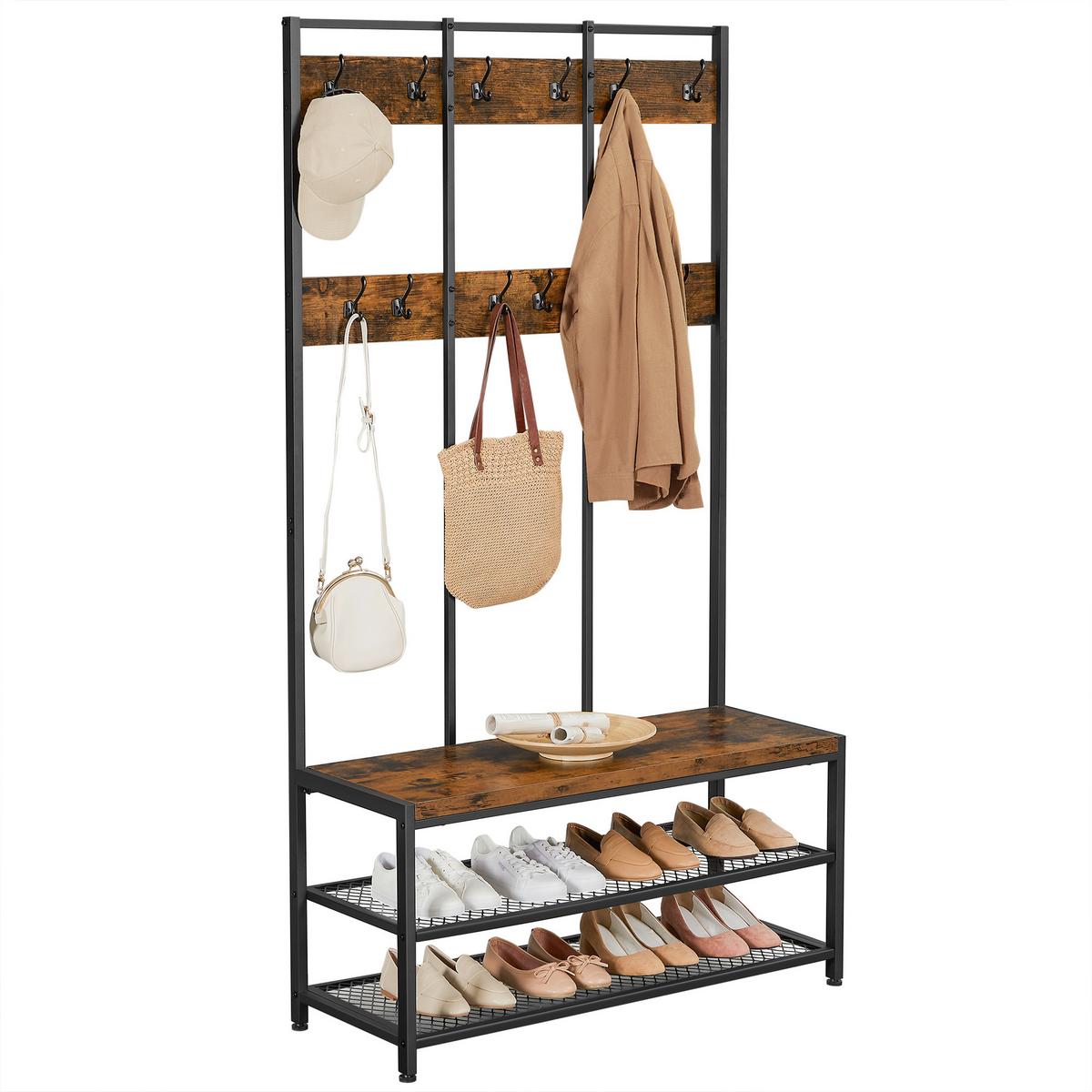 ŠATNA VINTAGE - černá/hnědá, Trend, kov/kompozitní dřevo (100/184/40cm) - Boxxx