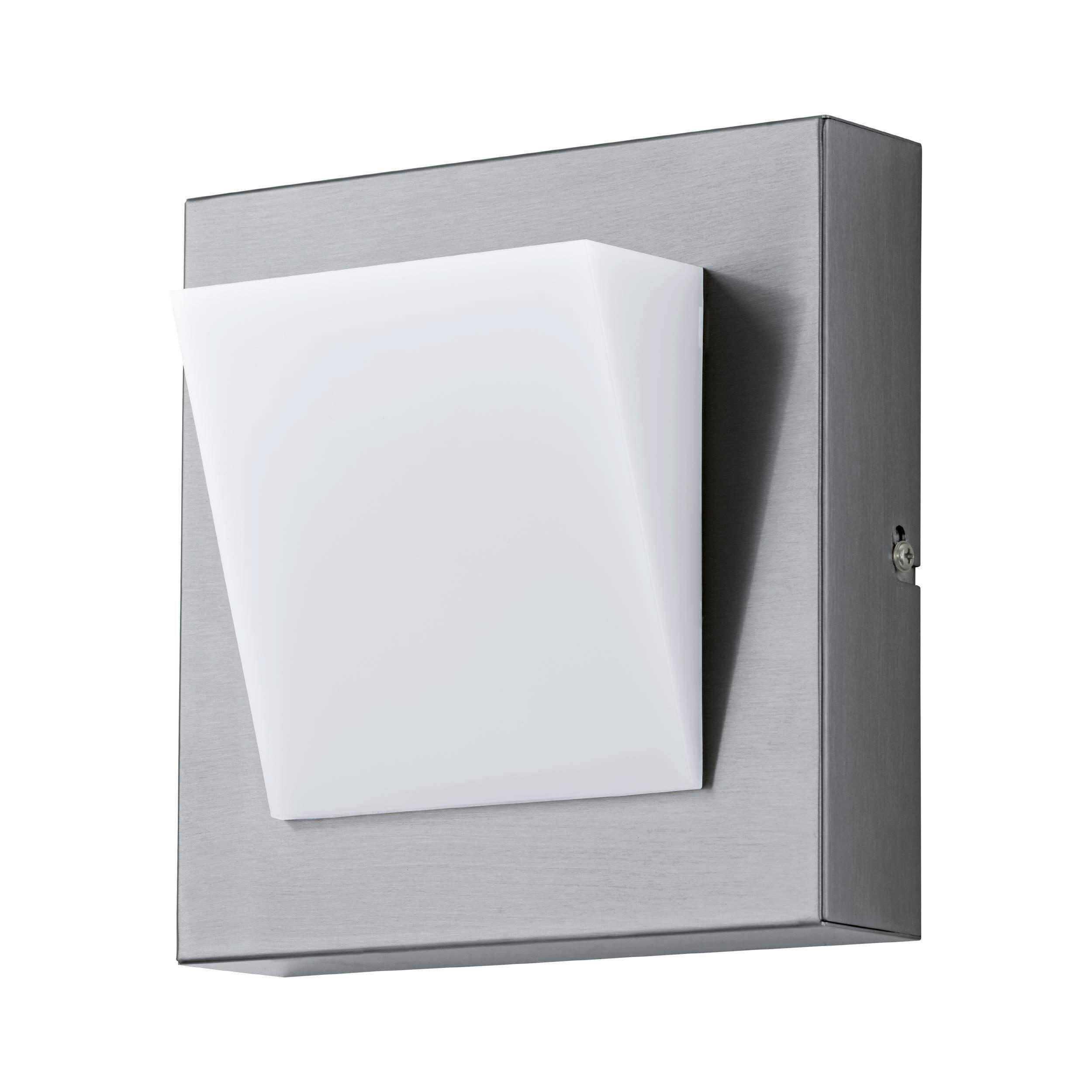 Außenwandleuchte Calgary 3,7w Metall Kunststoff, Wandmontage - Edelstahlfarben/Weiß, KONVENTIONELL, Kunststoff/Metall (20/20/9,5cm) - Eglo