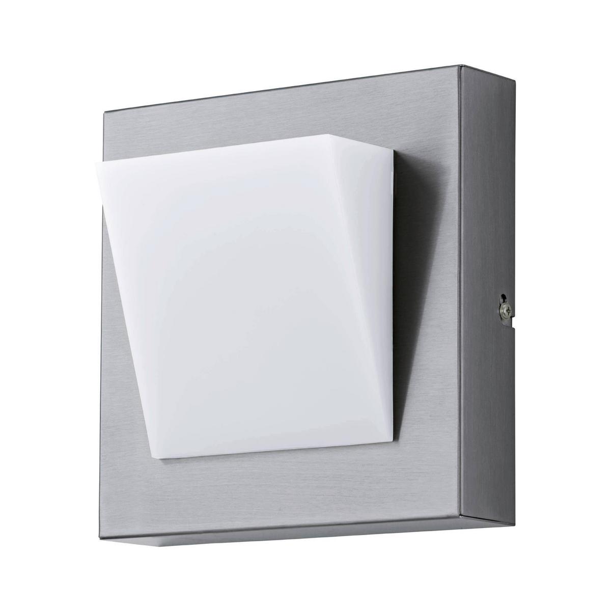Außenwandleuchte Calgary 3,7w Metall Kunststoff, Wandmontage - Edelstahlfarben/Weiß, KONVENTIONELL, Kunststoff/Metall (20/20/9,5cm) - Eglo