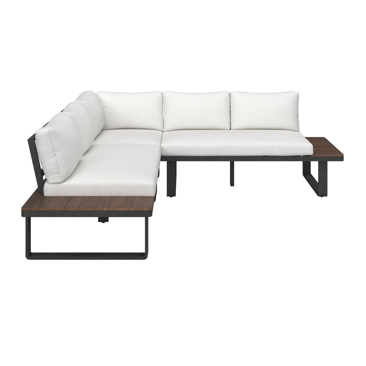 JEDÁLENSKÁ TERASOVÁ SÚPRAVA GIANNA - čierna/krémová, Modern, kov/drevo (221/71/76cm) - Bessagi Garden