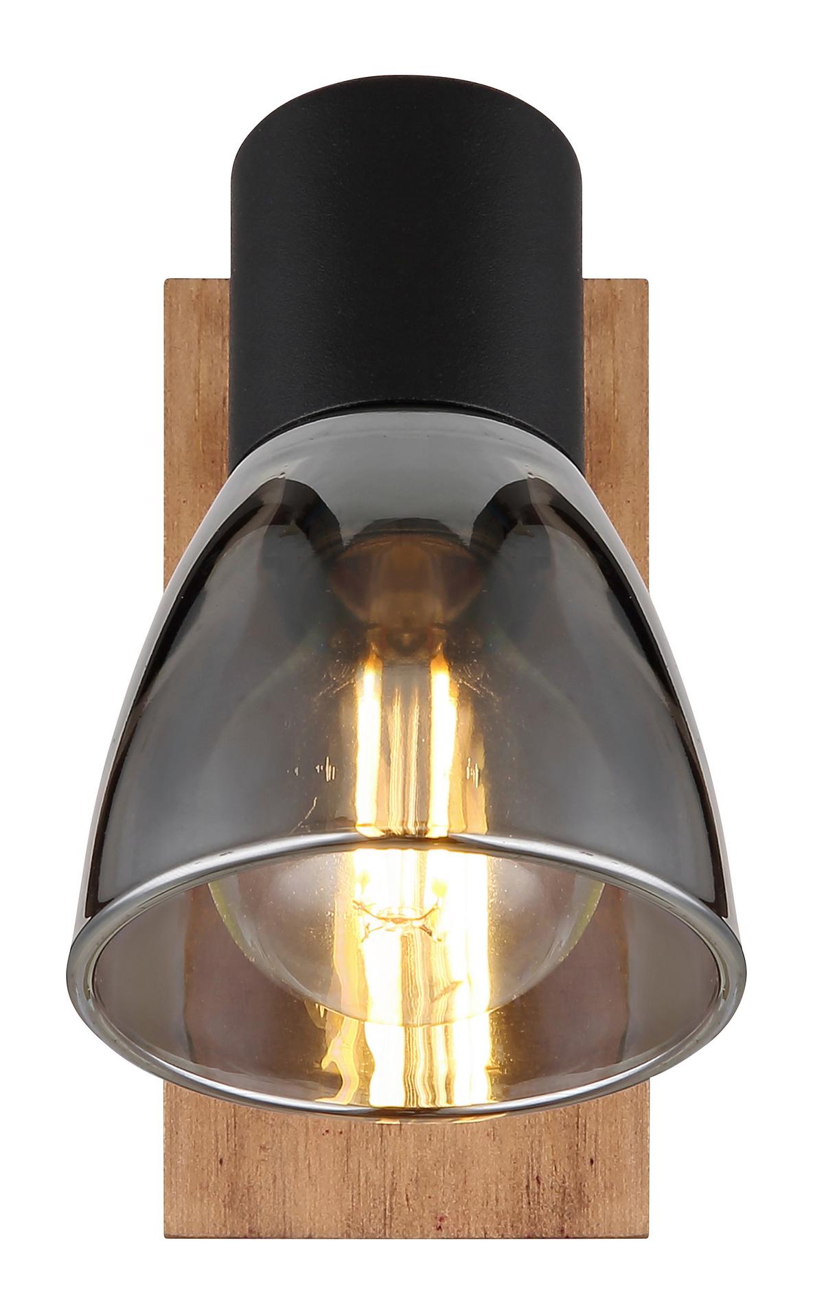 Strahler 54307-1w - Dunkelbraun/Schwarz, Natur, Glas/Holz (7/15,5/14cm) - Globo