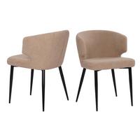ARMLEHNSTUHL-SET Schwarz/Taupe 2-teilig - Taupe/Schwarz, MODERN, Textil/Metall (63/81/62cm) - MID.YOU