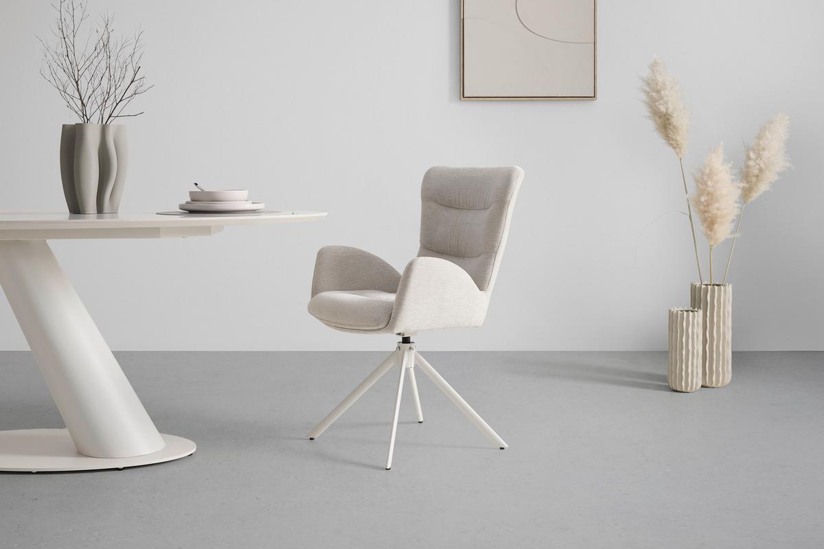 STOLIČKA S PODRÚČKAMI STELLA - béžová, Design, kov/textil (58/91/65cm) - Mömax