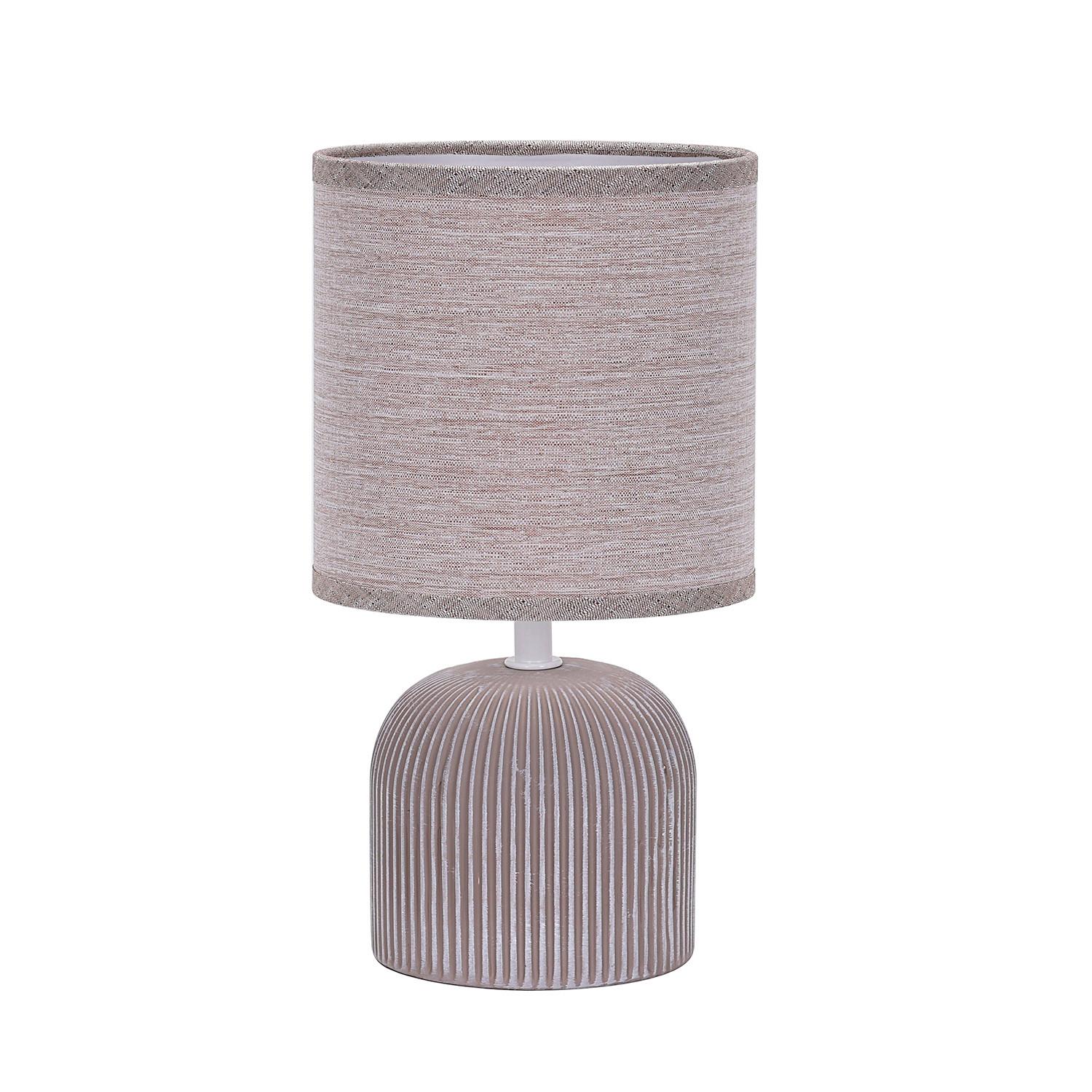 Tischleuchte Braun D: 15 Cm 6w - Braun, Design, Keramik/Textil (15/28cm)