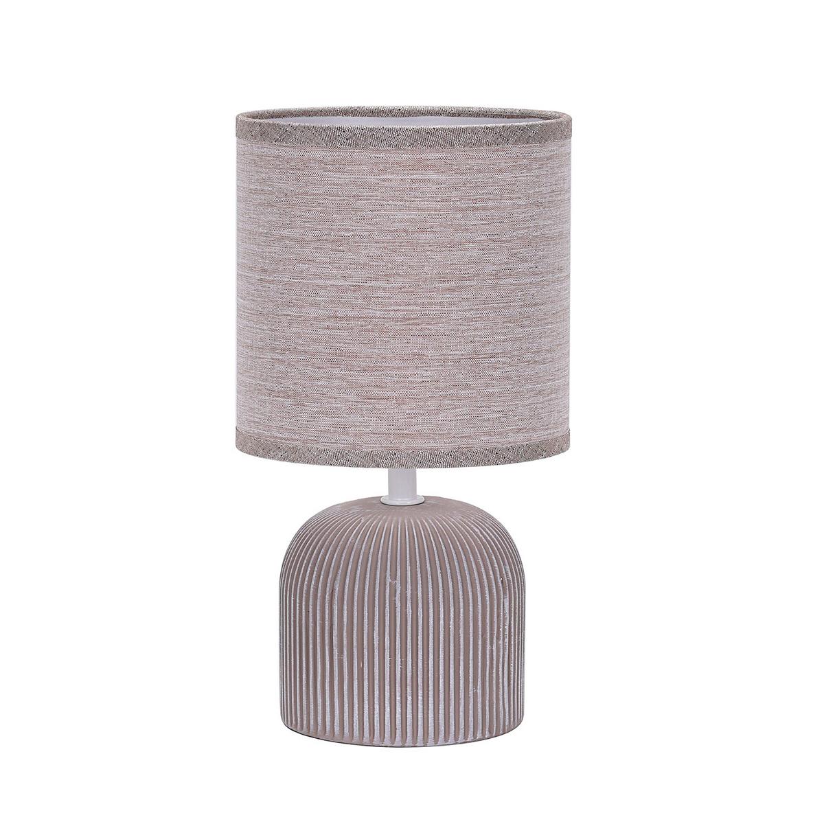 Tischleuchte Braun D: 15 cm 6w - Braun, Design, Keramik/Textil (15/28cm)