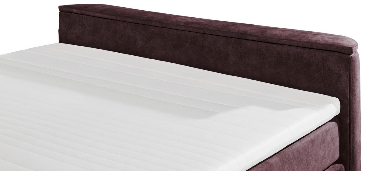 Boxspringbett Mit Topper 180x200 Cm Dallas - Aubergine, MODERN, Holzwerkstoff/Textil (180/200cm) - MID.YOU