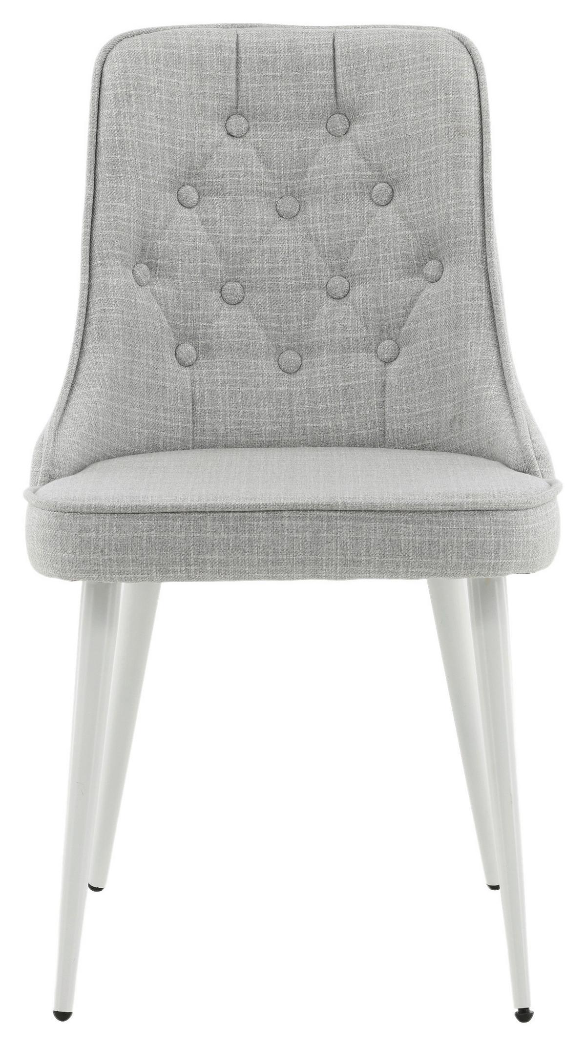 Stuhl-Set Velvet Deluxe - Hellgrau/Weiß, Design, Kunststoff/Textil (50/88.5/66cm) - Livetastic