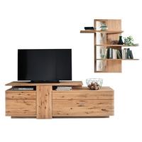 Wohnwand Santori Eiche Teilmassiv - Eichefarben, Design, Holz/Holzwerkstoff (280/200/45cm) - Livetastic