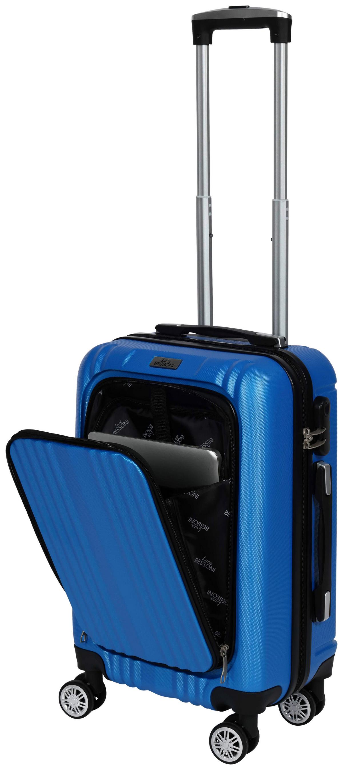 Reisekoffer Verona 4 Rollen Hartschale - Blau, Design, Kunststoff/Textil (36/23/55cm) - Luca Bessoni