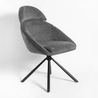 Stolička s podrúčkami Maira, tmavosivá, s látkovým poťahom - čierna/tmavosivá, Modern, kov/textil (59,5/93/66cm) - Bessagi Home