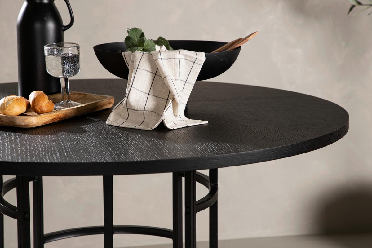 Esstisch Copenhagen - Schwarz, Design, Holzwerkstoff/Metall (115/115/74cm) - Livetastic