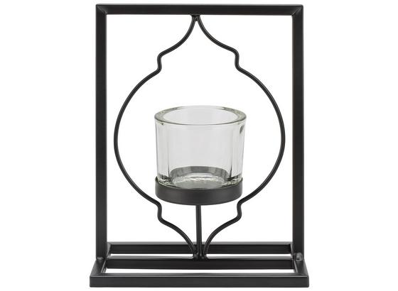 Teelichthalter Aleydis - Klar/Schwarz, Basics, Glas/Metall (15/19,5/9,5cm) - Luca Bessoni Teelichthalter Aleydis - Klar/Schwarz, Basics, Glas/Metall (15/19,5/9,5cm) - Luca Bessoni