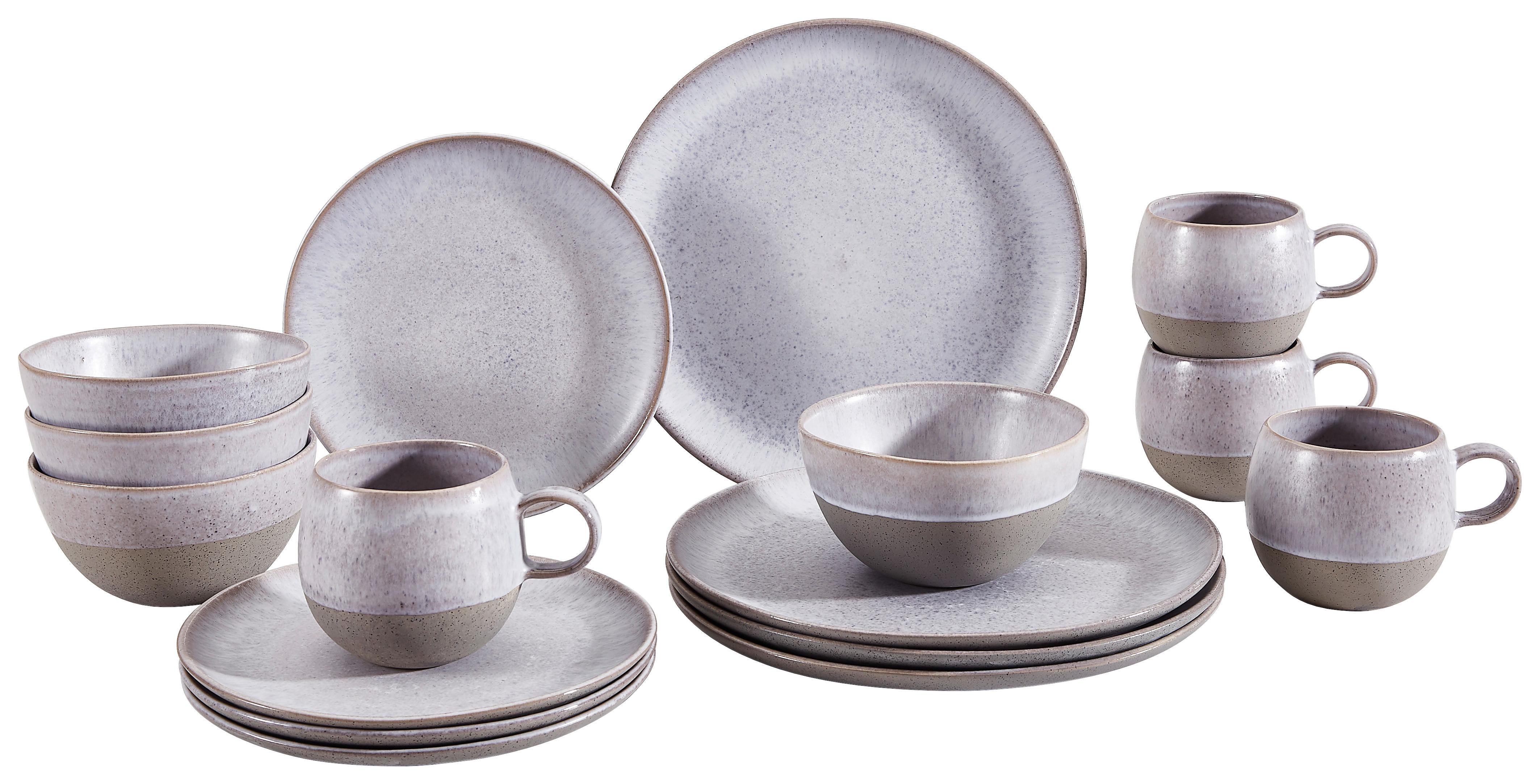 Kombiservice Keramik 4 Personen Geschirr Set - Grau, Trend, Keramik (53/32/33cm) - Creatable
