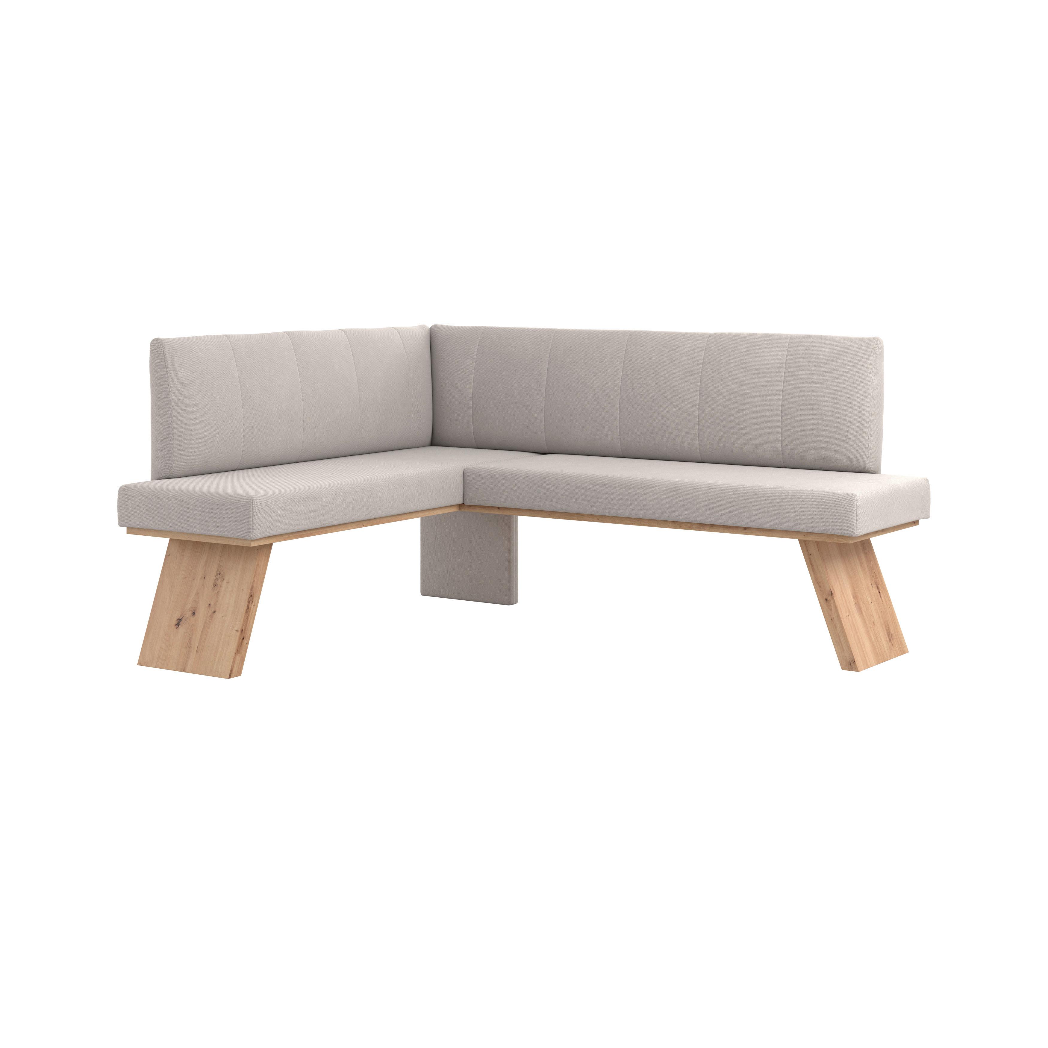 Eckbank Emma Ii Webstoff Weiß, B: 140 Cm - Eichefarben/Weiß, KONVENTIONELL, Holzwerkstoff/Textil (140/160cm)