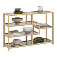 REGÁL BOSTON - přírodní barvy, Moderní, přírodní materiály/sklo (114/79/34cm) - Mömax