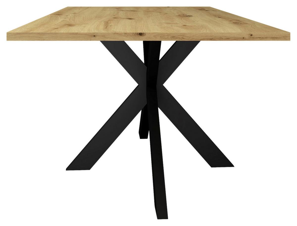 Esstisch Alex Schwarz, Eichefarben - Eichefarben/Schwarz, MODERN, Holzwerkstoff/Metall (160/90/78cm) - Livetastic