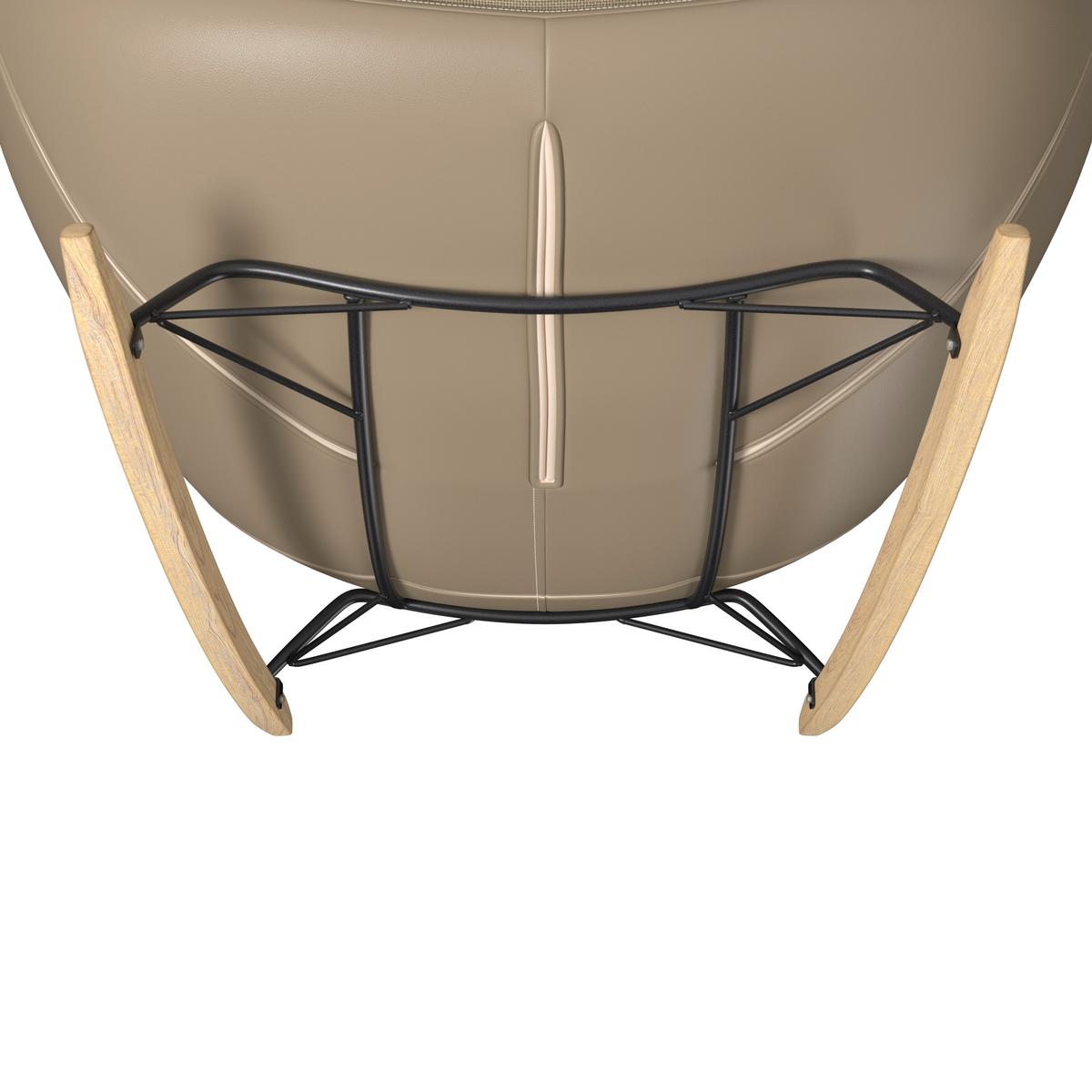 Houpací křeslo ELEA, béžová, max. 140 kg - černá/přírodní barvy, Moderní, kov/dřevo (103/79/109cm) - Bessagi Home