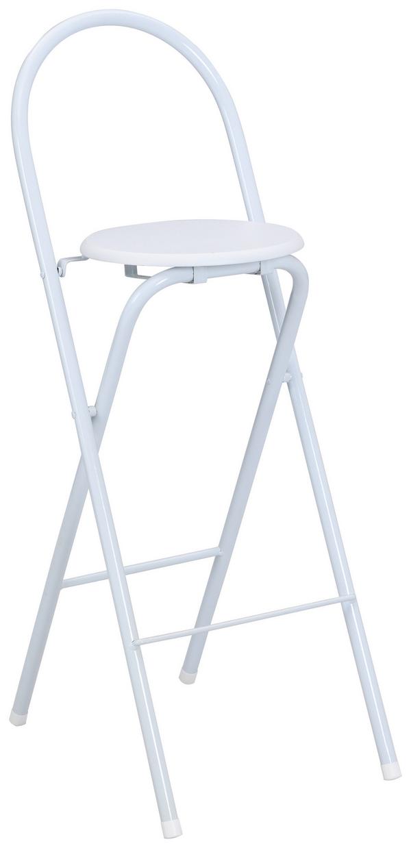 Hoher Klappstuhl in Weiß mit Fußablage