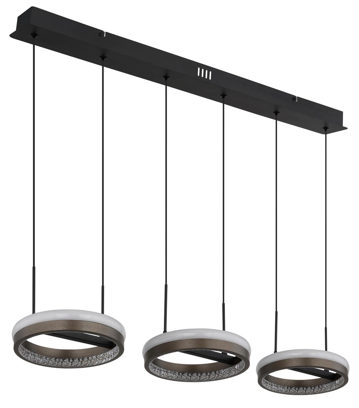 LED-HÄNGELEUCHTE 67179H2 DELLA - Klar/Dunkelgrau, Design, Kunststoff/Metall (82/20,6/150cm) - Globo