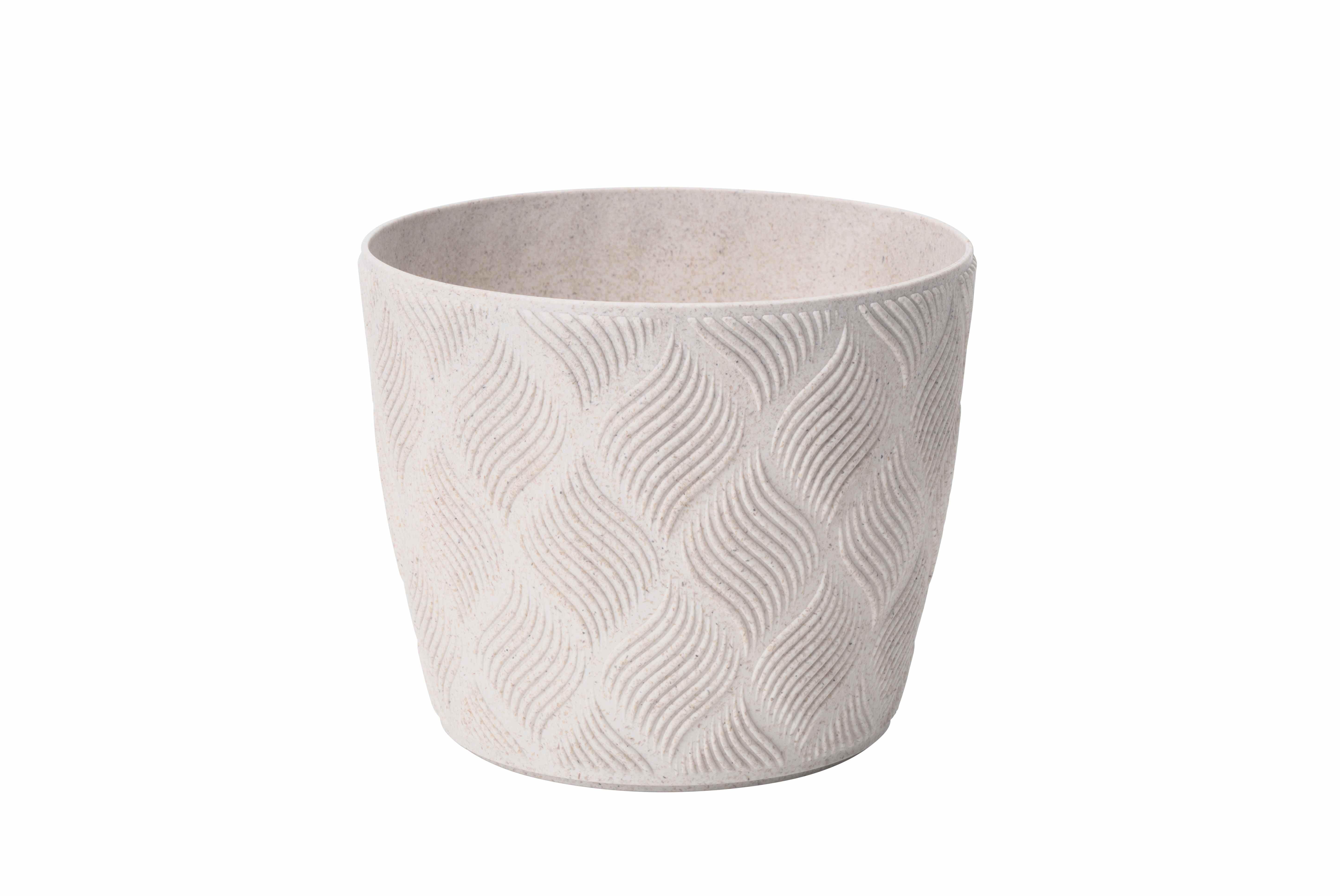 Obal na kvetináč GROW ECO WOOD 13 - biela, Konventionell, plast (12,8/10,7cm) - Mömax