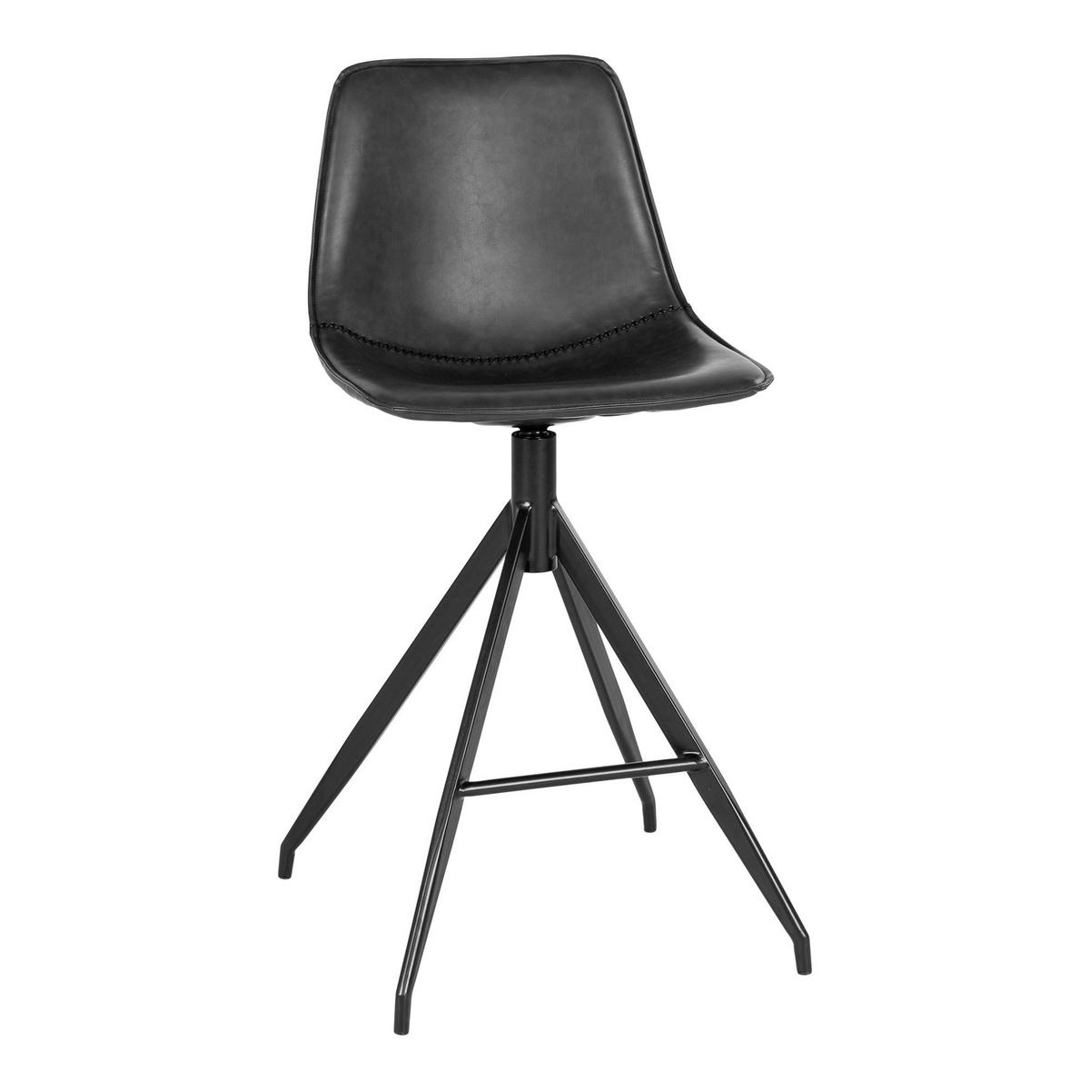 Barhocker-Set Monaco Schwarz B: 44 cm - Schwarz, MODERN, Textil/Metall (44/96/51cm) - MID.YOU