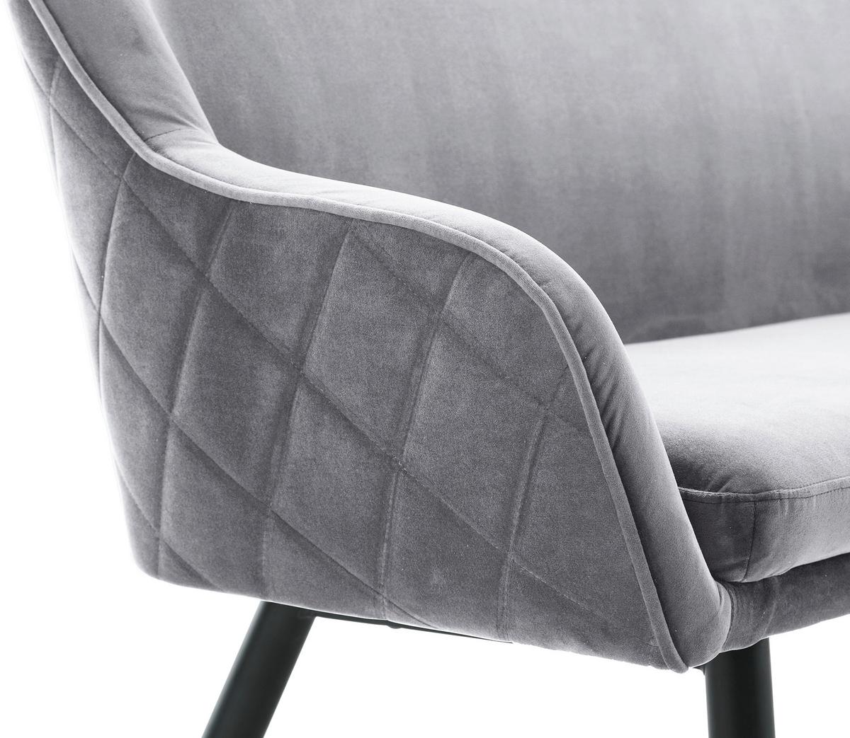 Sitzbank Grau B: 160 cm - Schwarz/Grau, MODERN, Textil (160/85/61cm) - Livetastic