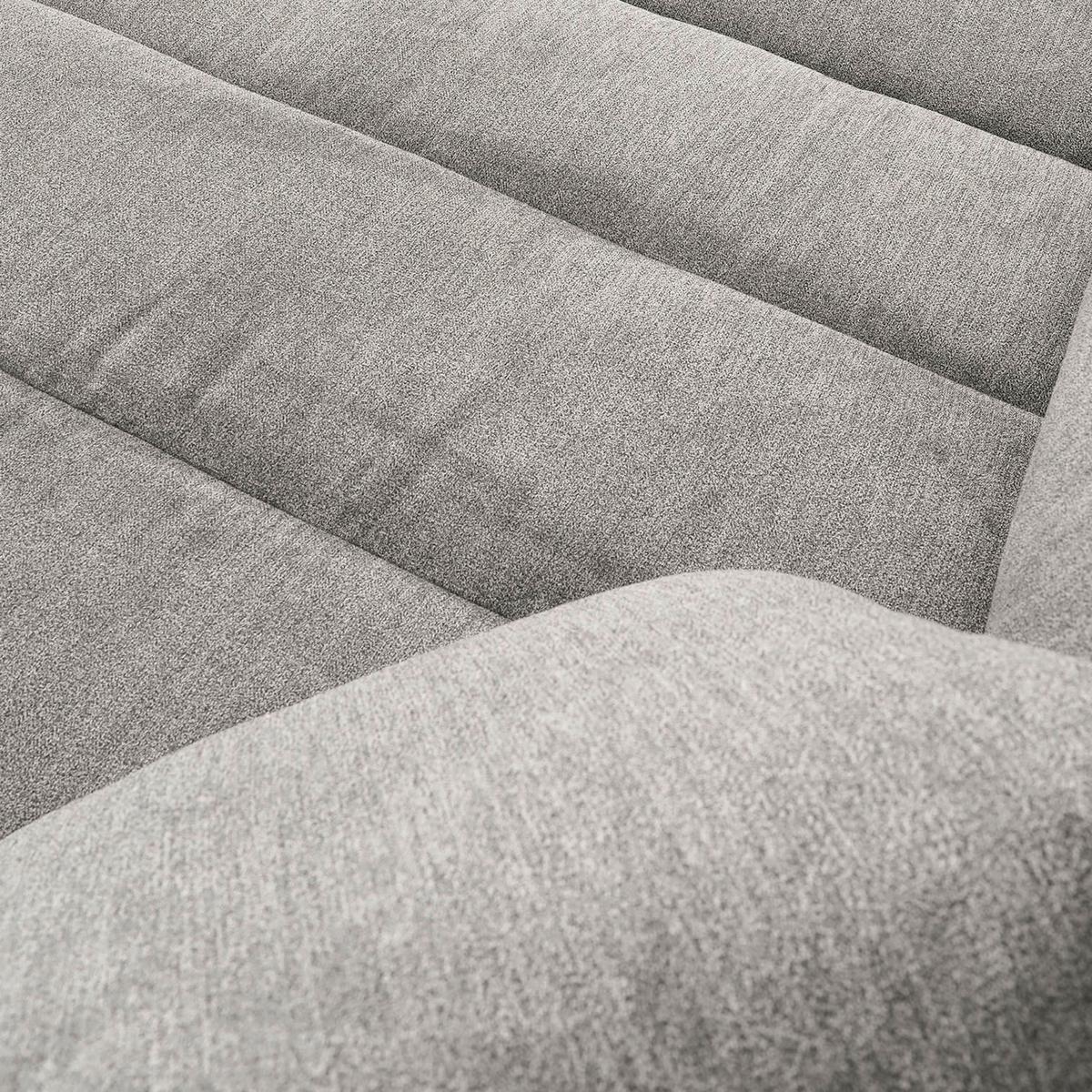 Sedačka BARCA, světle šedá, oboustranná, s polštáři - černá/světle šedá, Konvenční, dřevo/textil (275/180cm)