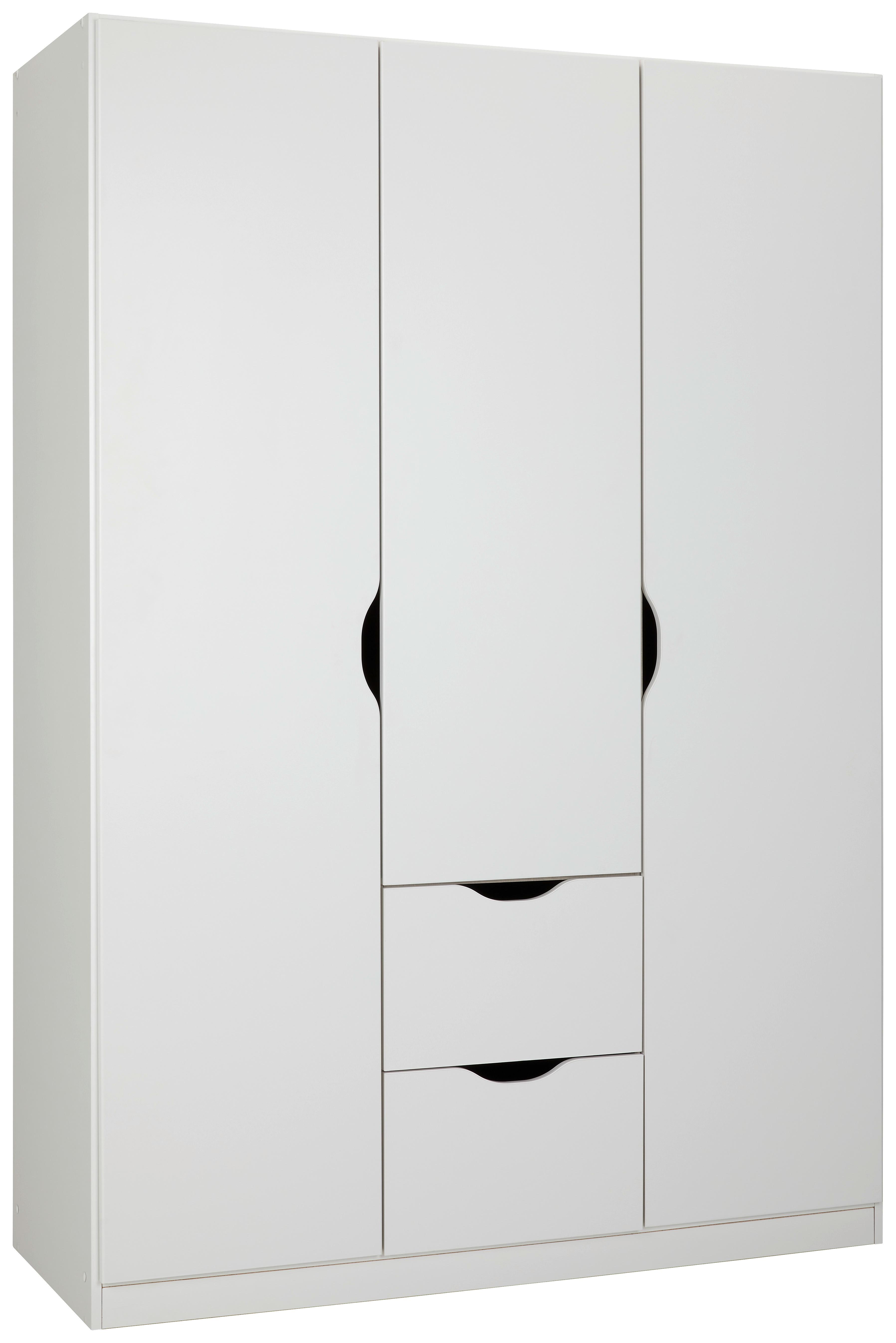 SKRIŇA S OTOČNÝMI DVERAMI WHITE - biela, Modern, kompozitné drevo (136/197/54cm)