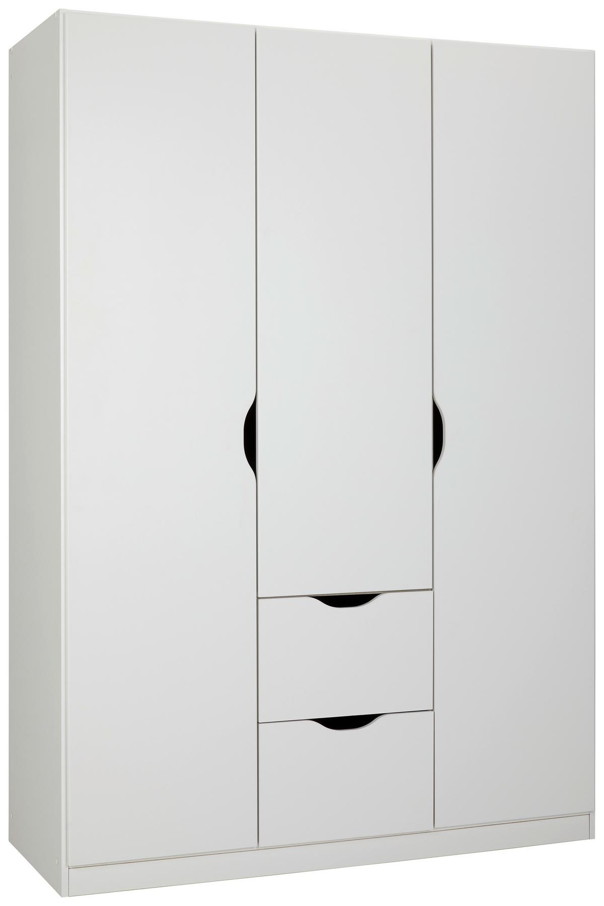 SKRIŇA S OTOČNÝMI DVERAMI WHITE - biela, Modern, kompozitné drevo (136/197/54cm)