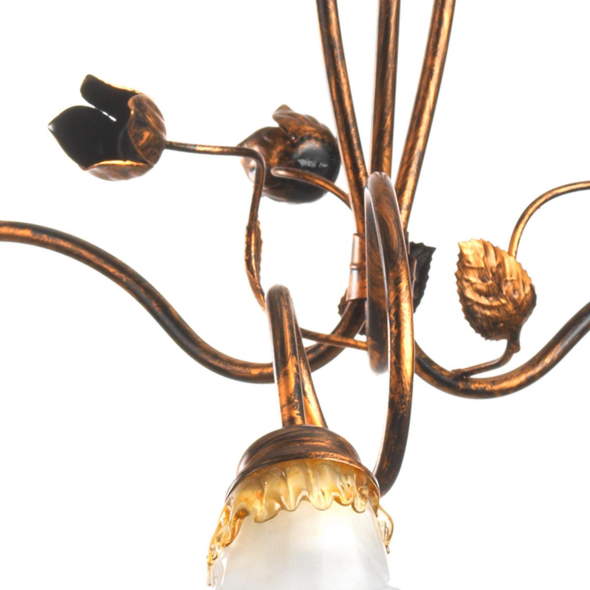 Kronleuchter 4984/3 - Bronzefarben, KONVENTIONELL, Glas/Metall (73/88cm)