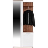 Garderobe Xara - Eichefarben/Weiß, MODERN, Glas/Holzwerkstoff (80/189/30,5cm)