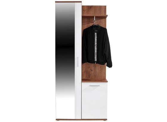 Šatník Xara - farby dubu/biela, Moderný, kompozitné drevo/sklo (80/189/30,5cm) Šatník Xara - farby dubu/biela, Moderný, kompozitné drevo/sklo (80/189/30,5cm)