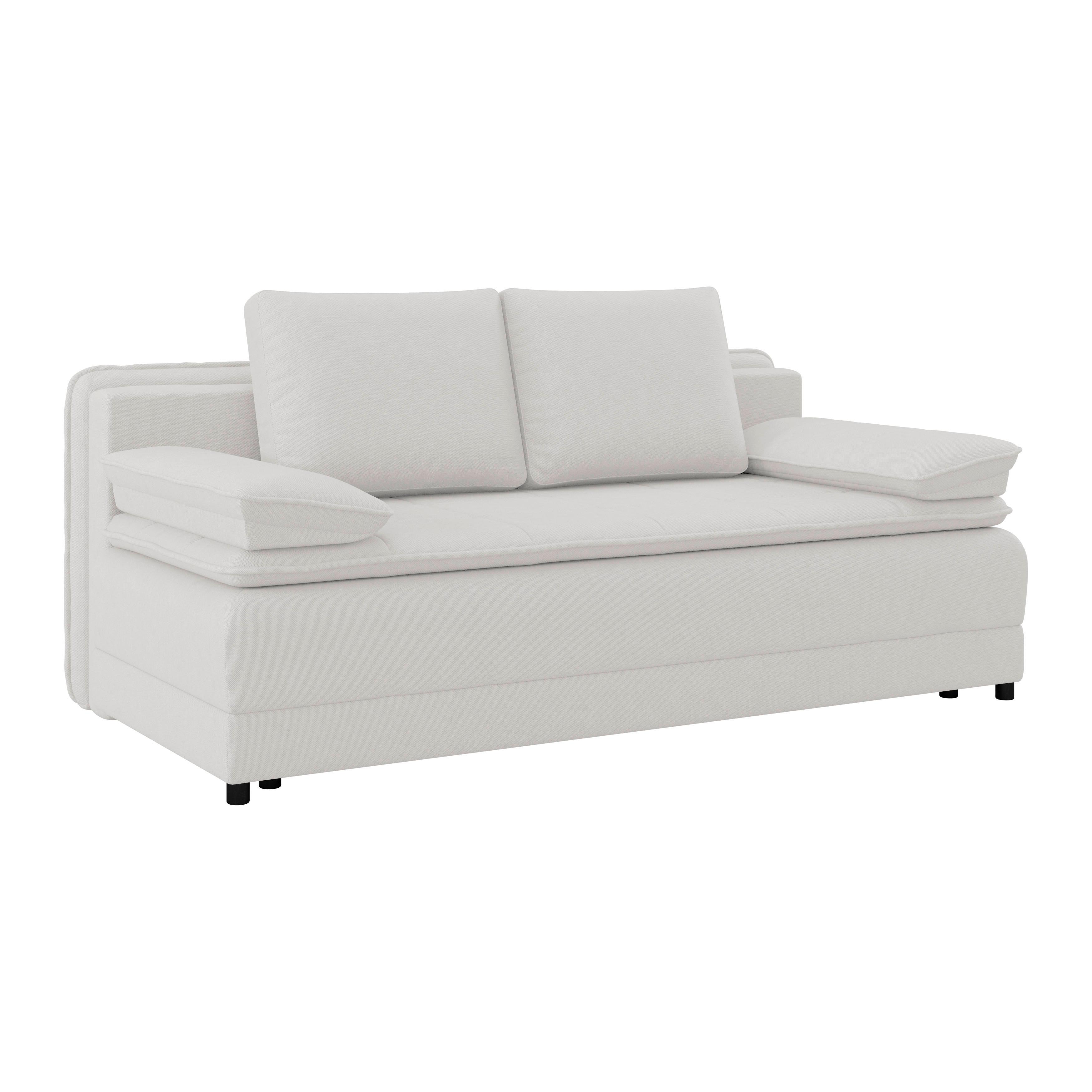 2-Sitzer-Sofa Mit Schlaffunktion Alice B: 202 cm - Schwarz/Weiß, MODERN, Textil (202/73-92/105cm) - Luca Bessoni