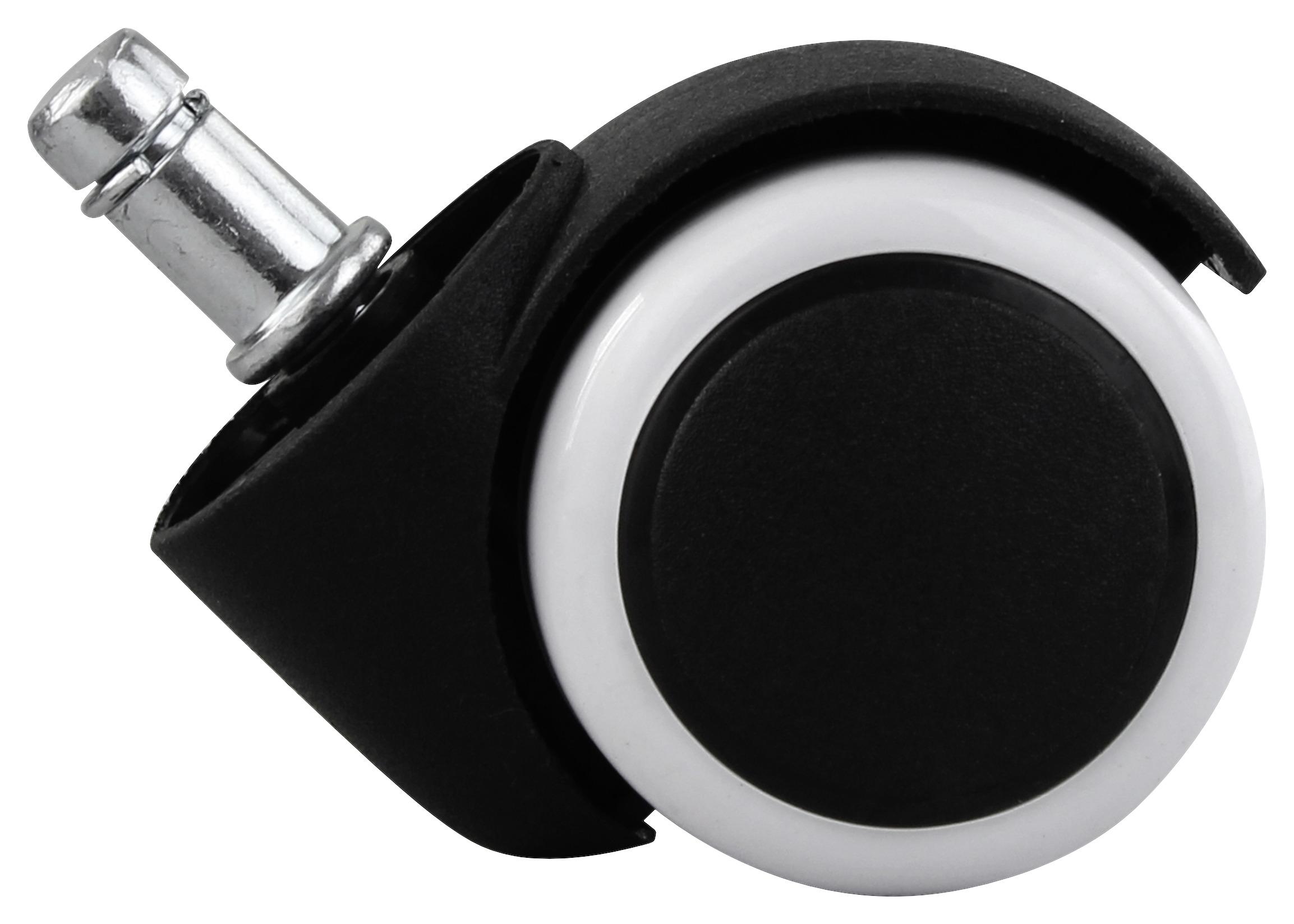 MID.YOU Bürostuhlrollen Ø 5 cm Schwarz/Weiß 5er-Set