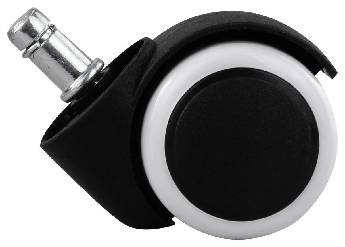 Bürostuhlrollen Ø 5 cm Schwarz/Weiß 5er-Set - Schwarz/Weiß, Basics, Kunststoff (5cm) - MID.YOU