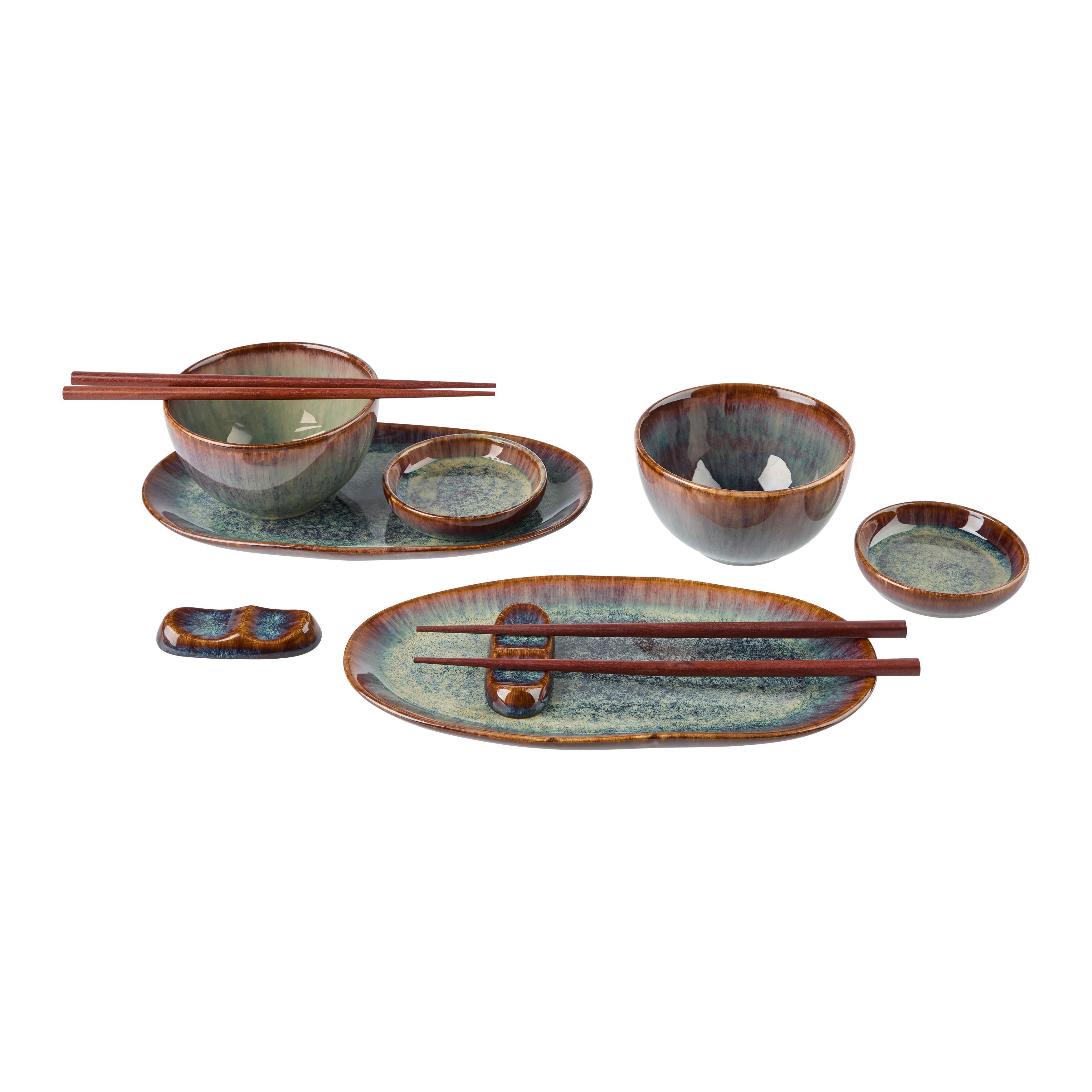 Jídelní souprava na sushi TOKYO - hnědá, Moderní, keramika - Mömax